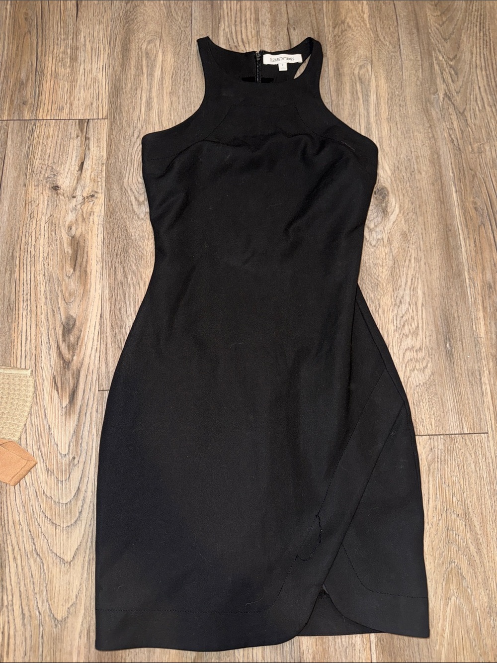 Elizabeth and James Black Sleeveless High-Neck Mini Dress